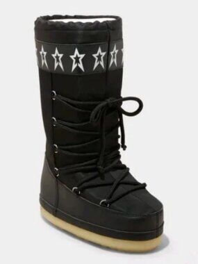 Women's Buffy Winter Boots - Wild Fable Black 6